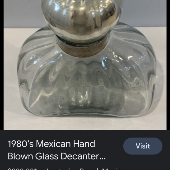 Vintage decanter w/mercury glass top - Picture 11 of 11